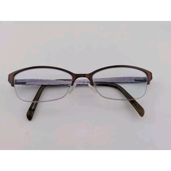 Rampage Purple Brown Metal Frame Glasses Half Rim Frames Y2k Thin R174 Brn (I) - Picture 1 of 6